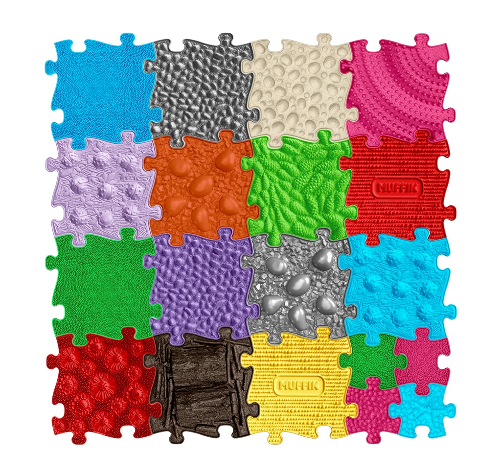3D Sensorik Matten 15 Elemente 28x28cm 4 Elemente 14x14