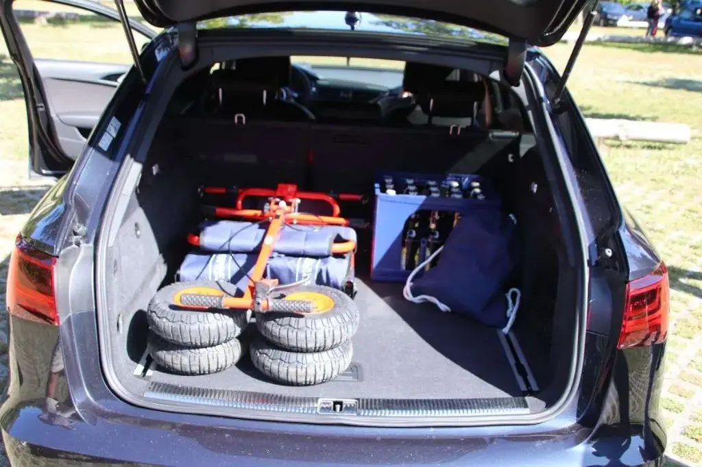 Bollerwagen - ECKLA - Express Faltbollerwagen mit Pannensicheren Reifen (Silber-blau)