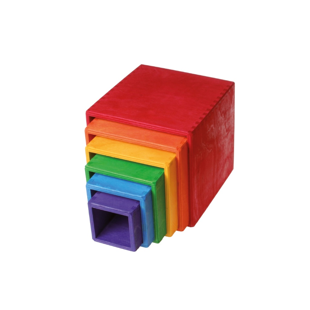 Regenbogen - Holzkisten 6er Set 