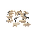 Holzfiguren Tiere Schlüsselanhänger 12er Set
