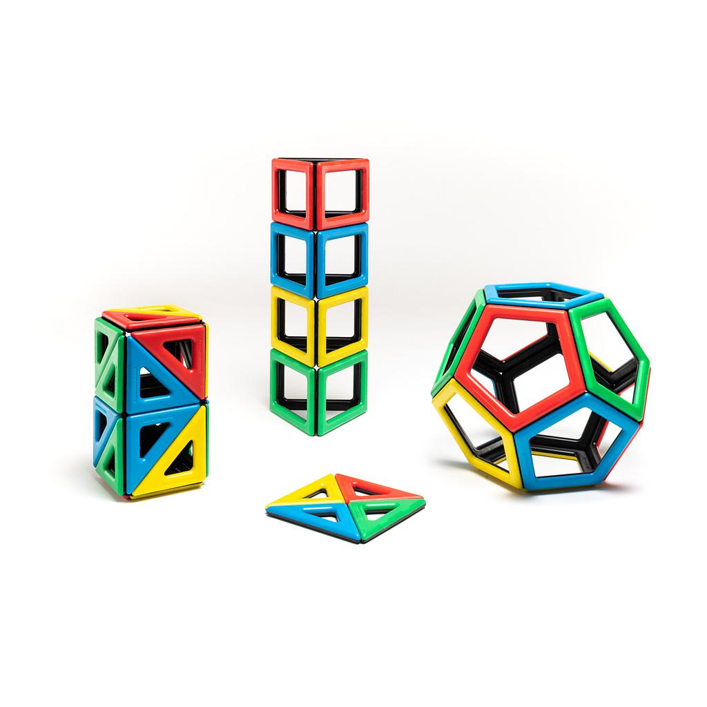 Magnetic Polydron Extra Shapes Set 48teilig, Fünfeck, Rechteck, Dreieck rechtwinklig