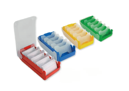 Karteibox mit 100 Kärtchen ROT
