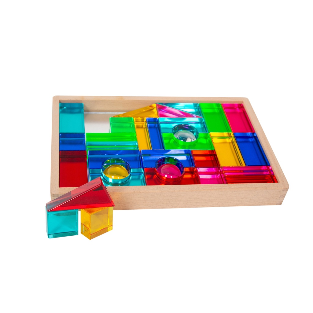 Transparente Regenbogen-Spiegel-Bausteine 