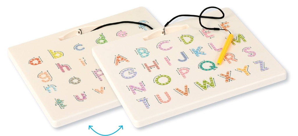 Doppelseitige Magnet Schreibtafel - Gross- und Kleinbuchstaben