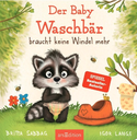Der Baby Waschbär braucht keine Windel mehr