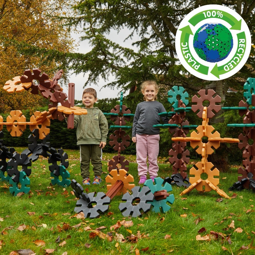 Mega Bau-Achtecke - 84 Teile natur