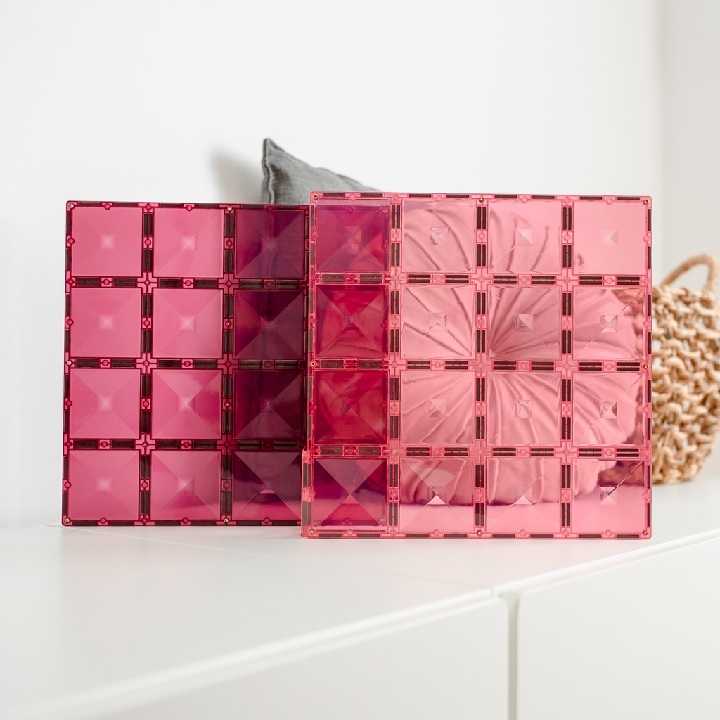 Connetix - Bauplatten 2er - Pastel Pink & Berry