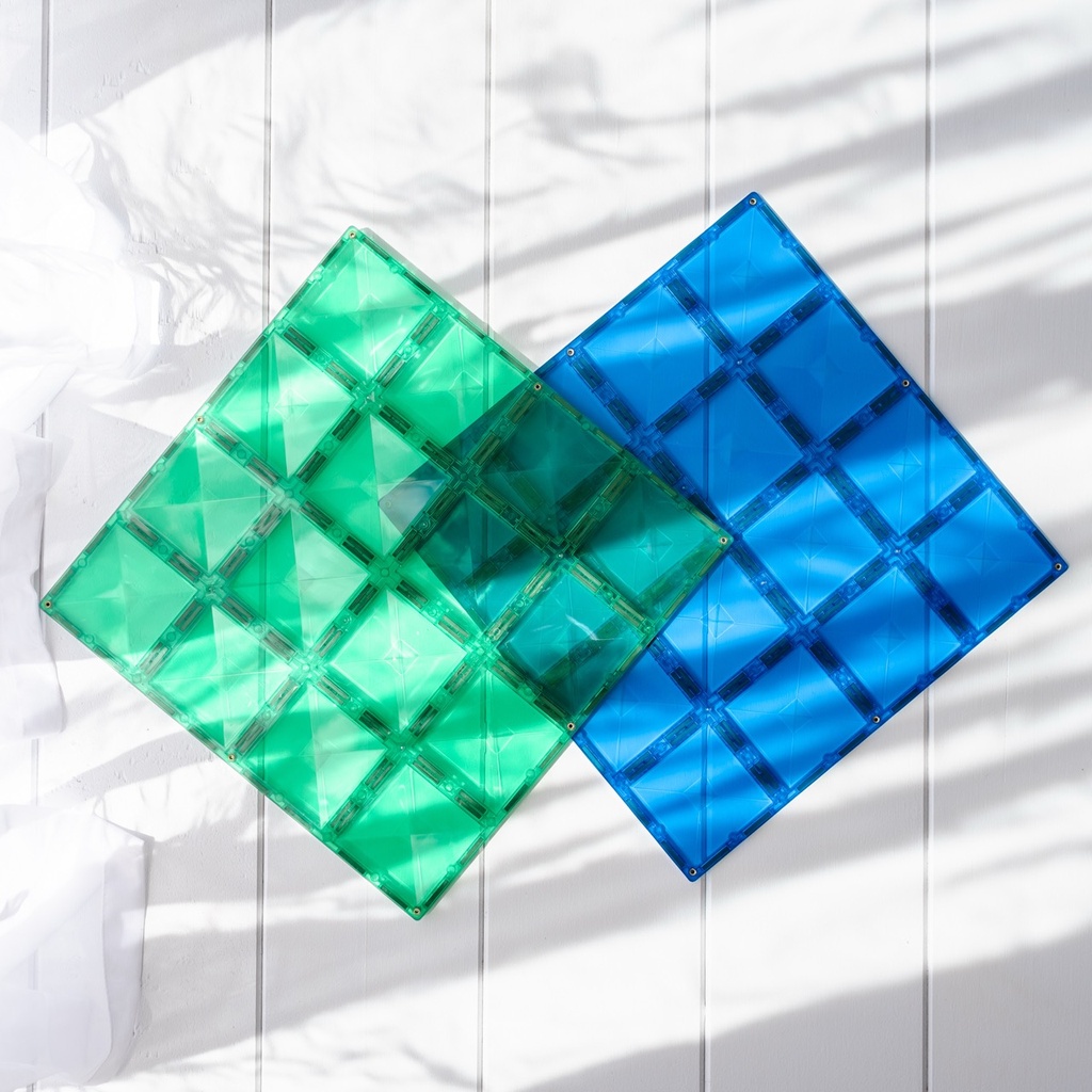 Connetix - Bauplatten 2er - Blue & Green