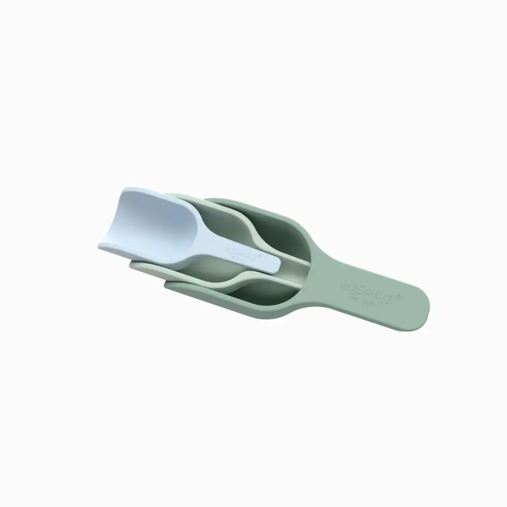 Stapelbares Silikon Schaufel Set - grün/blau