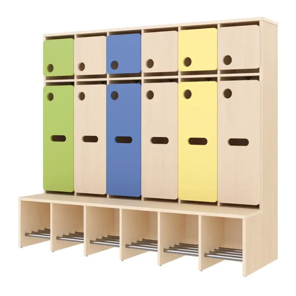 Komplettgarderobe - 6 Plätze, Sitzhöhe: 35 cm