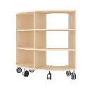 Viertelkreis-Regal 79 cm - 2 Böden & 6 Fächer - mit Feststellrollen
