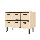 Regalschrank 44 cm - 6 Materialkästen, mit höhenverstellbaren Sockelfüßen