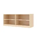 Doppel-Regalschrank 44 cm - 4 Fächer mit Holzsockel