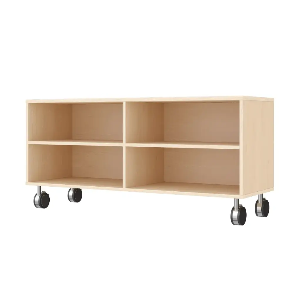 Doppel-Regalschrank 44cm - 4 Fächer, mit Feststellrollen