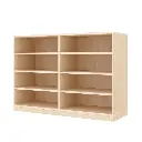 Doppel-Regalschrank 79 cm - 8 Fächer, mit Holzsockel