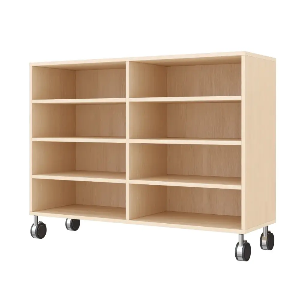 Regalschrank 79 cm - 8 Fächer, mit Feststellrollen