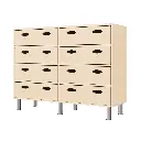 Regalschrank 79 cm - 16 Materialkästen, mit höhenverstellbaren Sockelfüßen