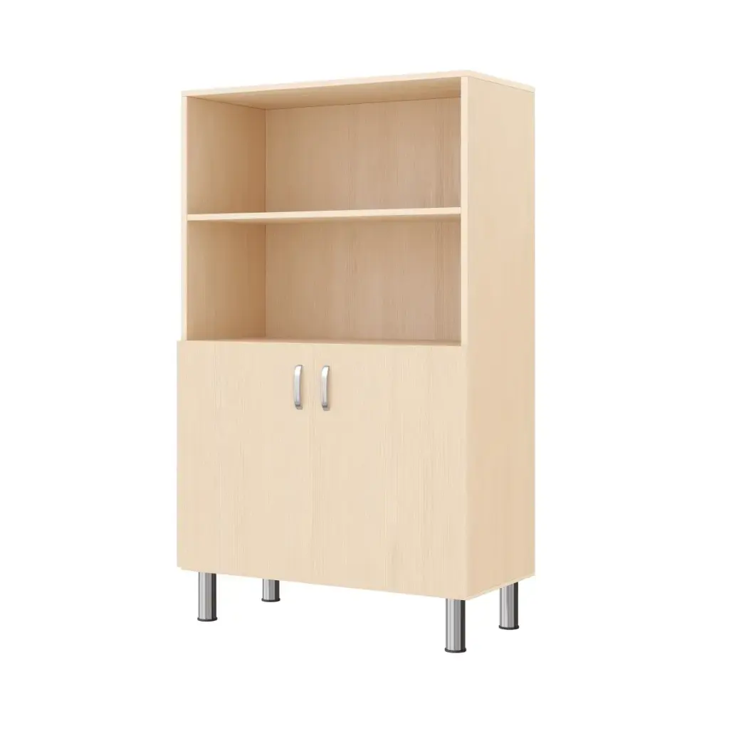 Regalschrank 120cm - 2 Türen unten, mit höhenverstellbaren Sockelfüßen