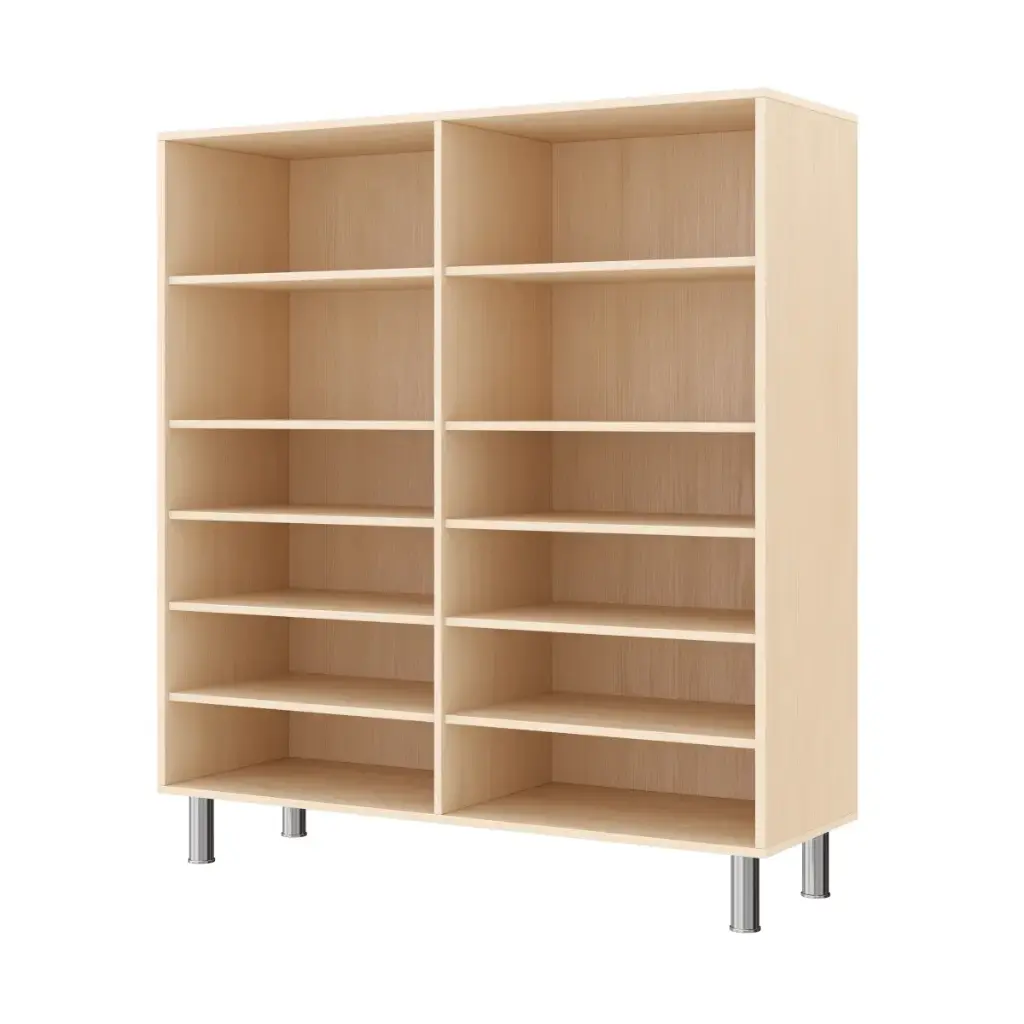 Regalschrank 120 cm - 12 Fächer, mit höhenverstellbaren Sockelfüßen