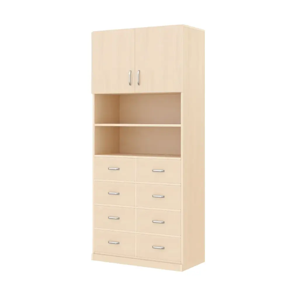 Regalschrank 180 cm - 4 Türen und 8 Schubladen