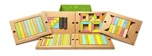 [W103016] TEGU - Magnetholzbausteine 130 - teiliges Bauset Tints