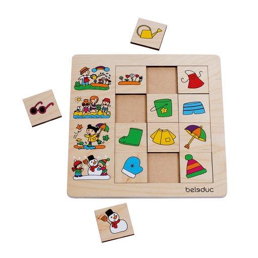 [104009] Holz Sortierpuzzle - Jahreszeiten