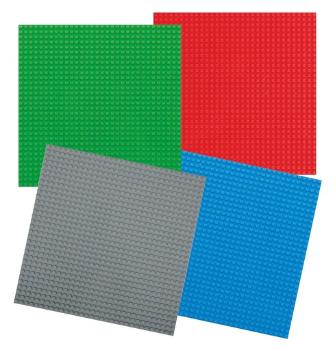 [103005] 12er SET Bauplatten 25 x 25 cm, 2-seitig bebaubar (Lego® kompatibel)