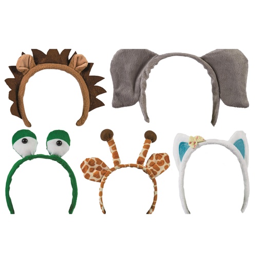 [105148] Kinderhaarreifen - Tiere - 5er Set