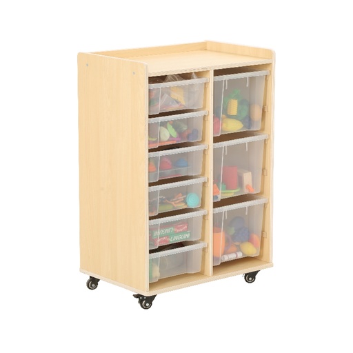 [110096] Mobiles Stauregal mit 3 großen und 6 kleinen Boxen