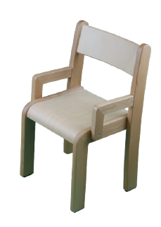 [110082-31A] Stapelstuhl TIM mit Armlehne - Sitzhöhe 31cm