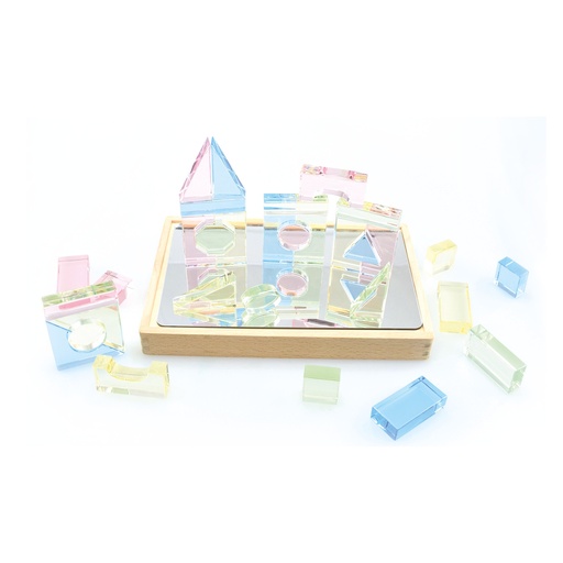 [103355] Transparente Pastell-Spiegel-Bausteine 32 Teile
