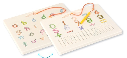 [104324] Doppelseitige Magnet Schreibtafel - Ziffern und Kleinbuchstaben