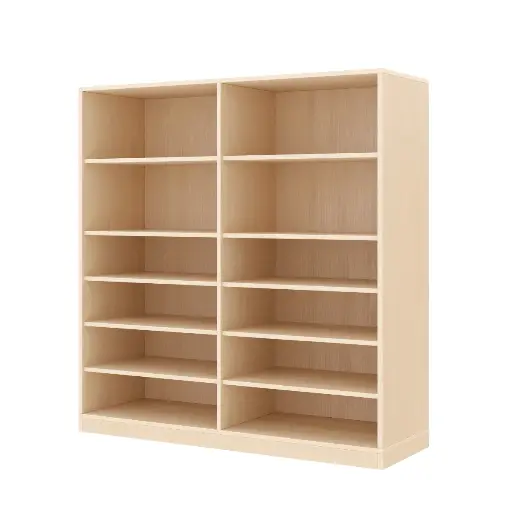 [110198-01] Regalschrank 120 cm - 12 Fächer, mit Holzsockel