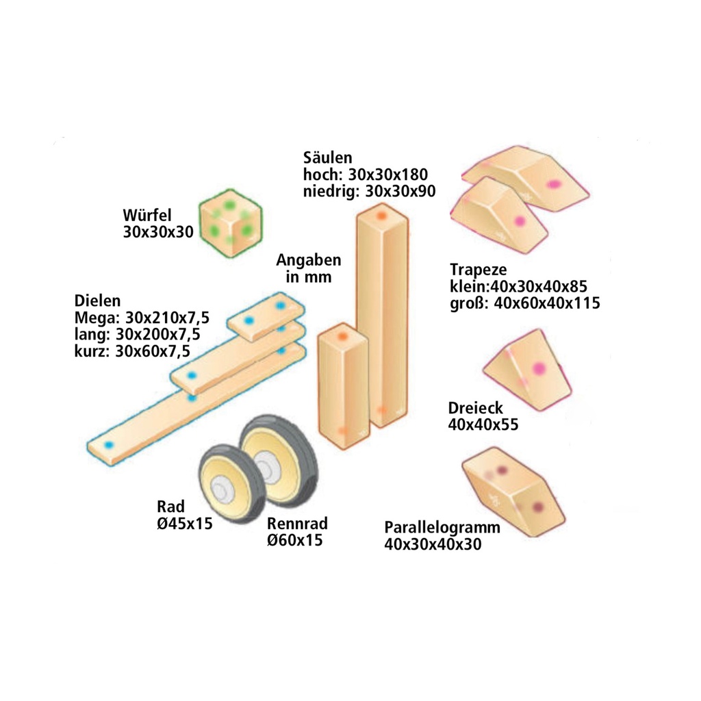 TEGU - Räder 4er Set