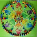 Mandala Matten 3er Set - 90x90 cm - farbig