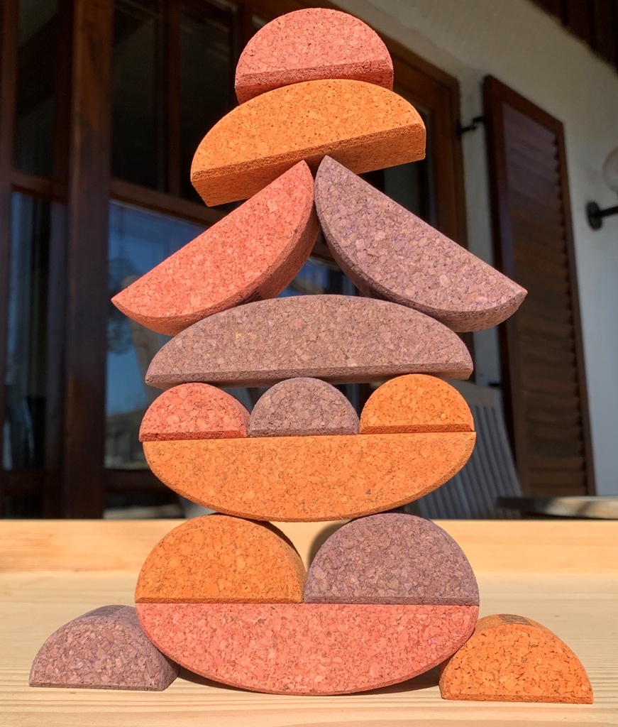 Korkbausteine - 42er bunte Halbe