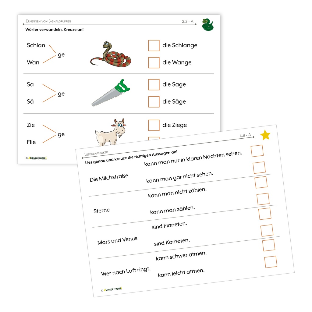 Leseförderung 1 - Aufgabenkarten - für Kinder mit nichtdeutscher Muttersprache