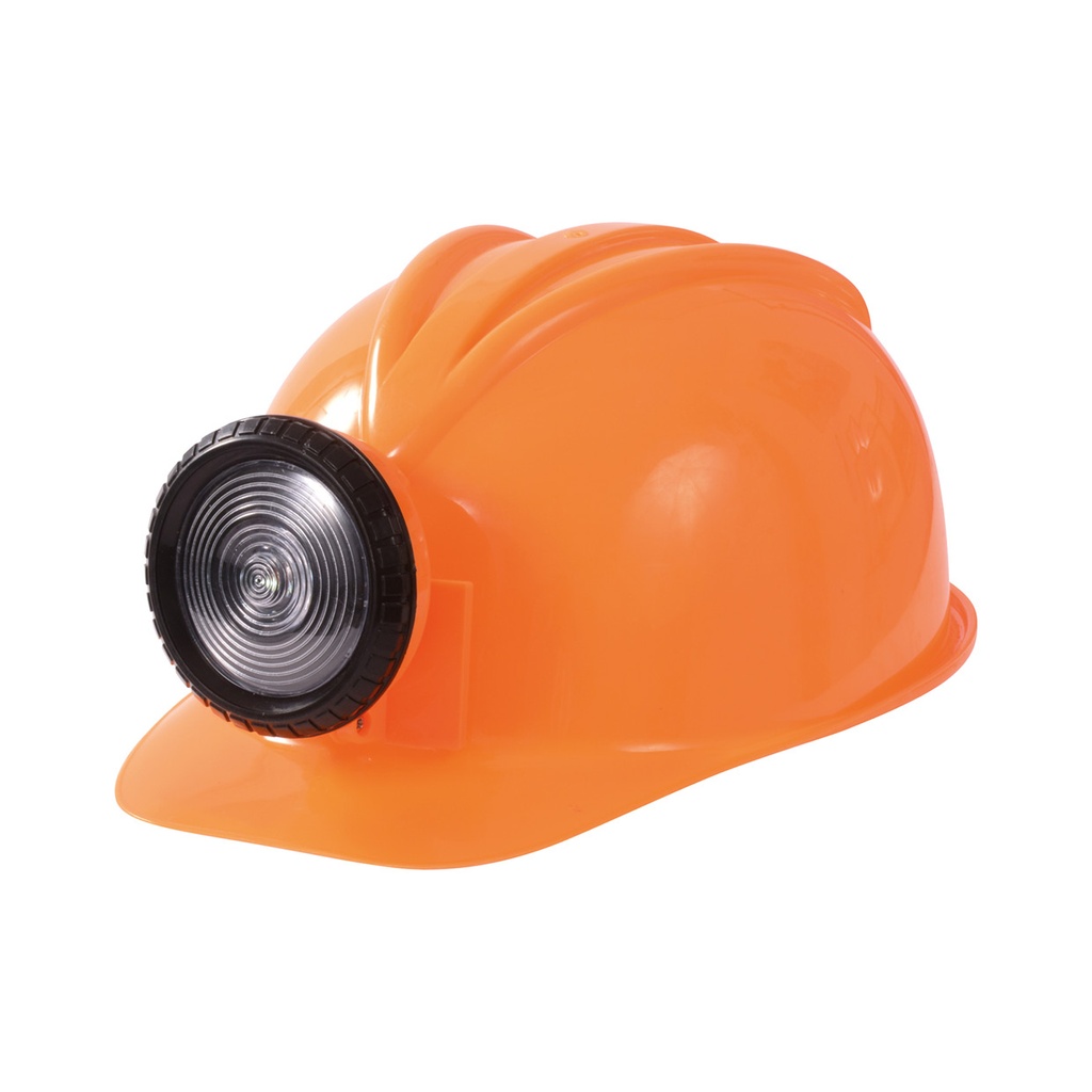 Bauhelm mit Lampe orange