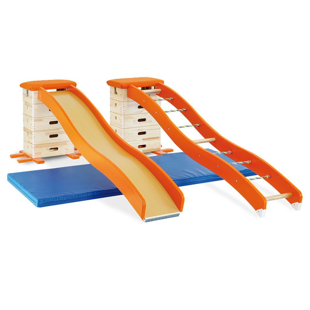 Turnleiter Wellenform mit Seilsprossen 