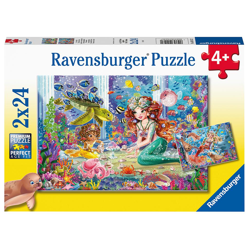 2x24 Teile Puzzle Meerjungfrauen