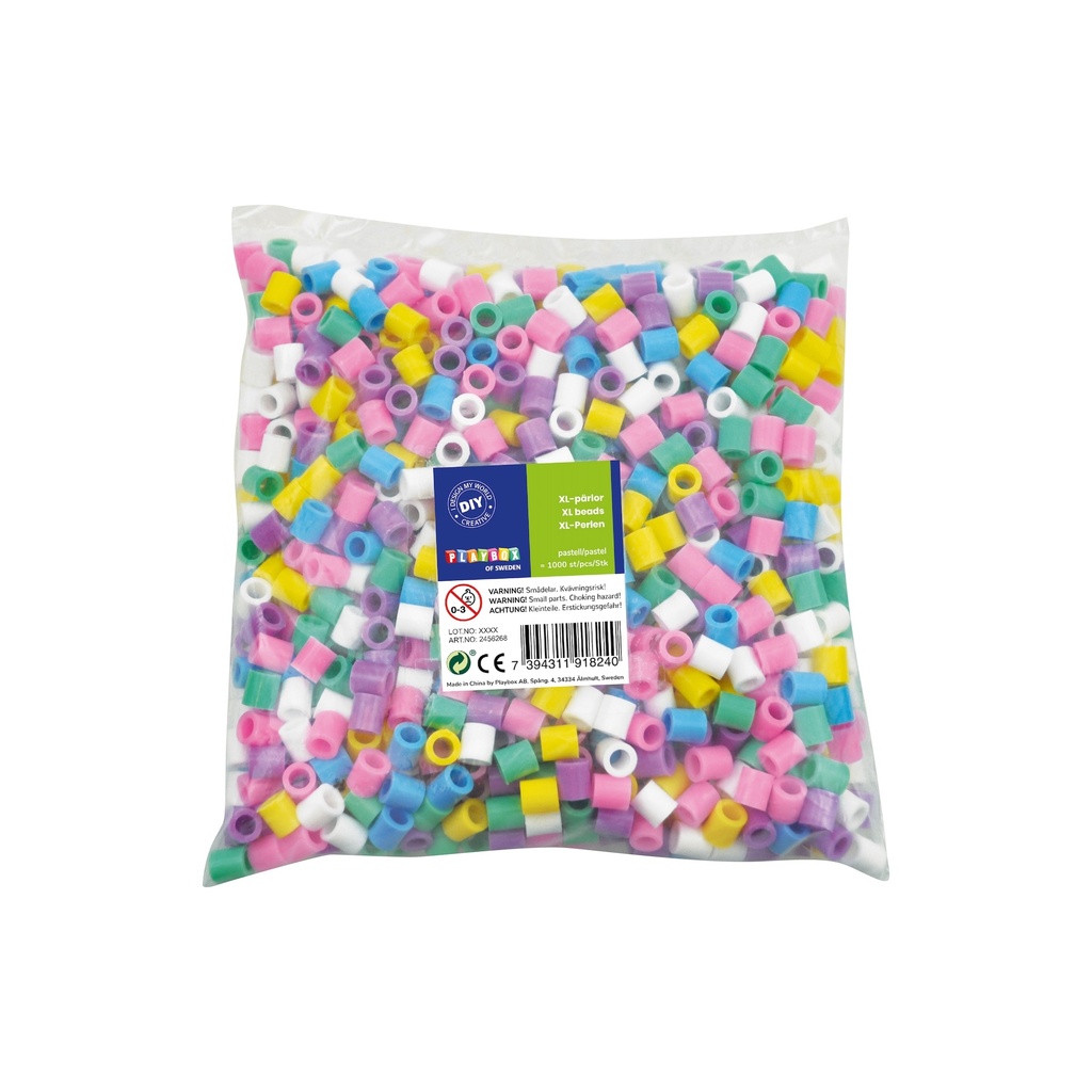 XL Bügelperlen 1000 Stück PASTELL 