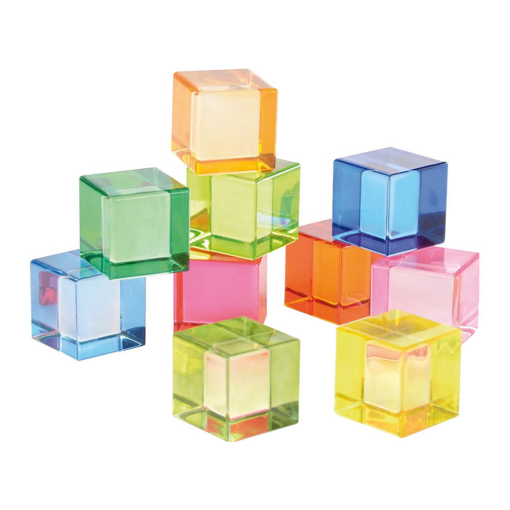 Acryl bunte Würfel - 10er Set 