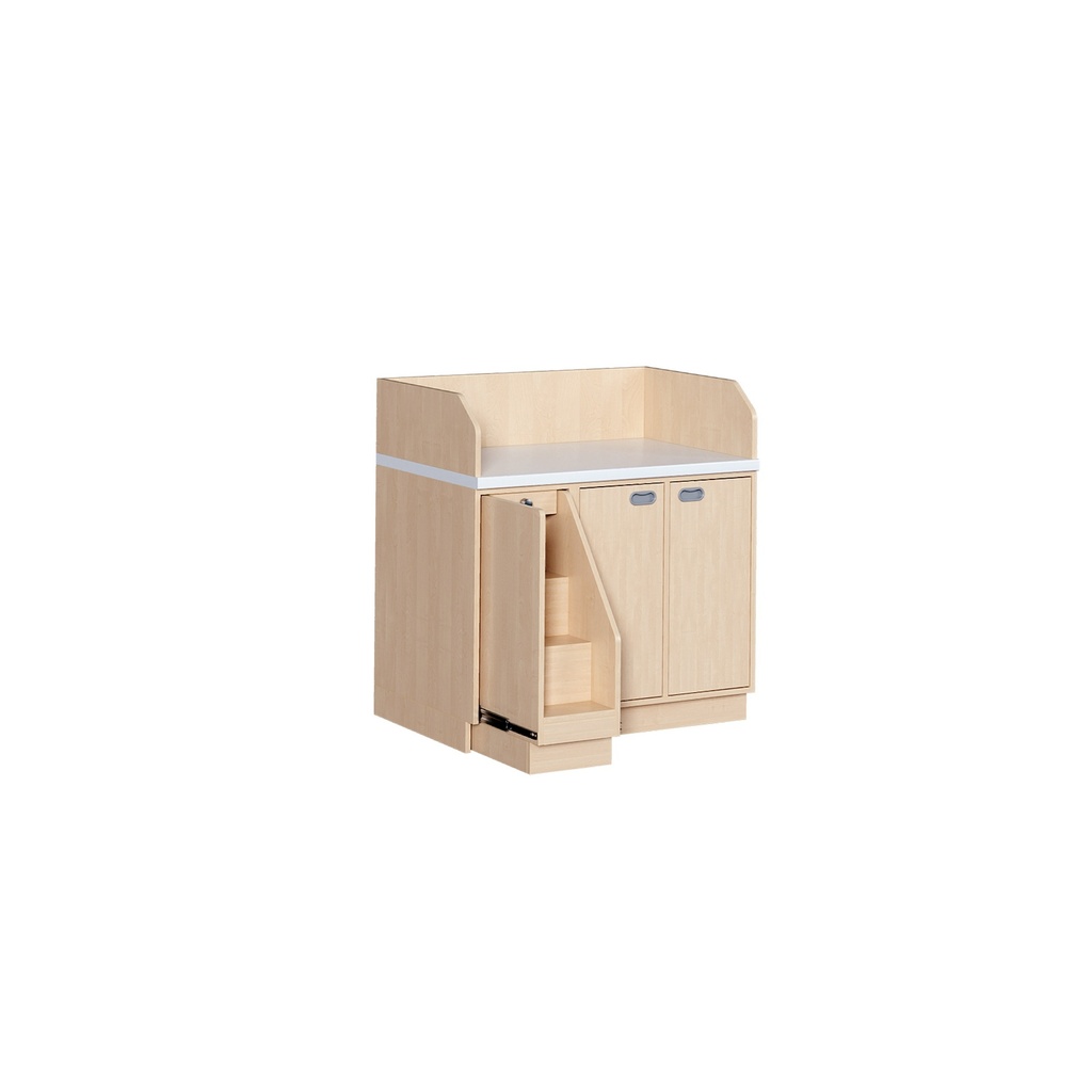 Wickelkommoden mit ausziehbarer Treppe links, 2 Türen 6 EB, Tiefe 71 cm^