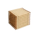 Goldkubus, 10 x 10 x 10 goldene Perlen: Lose Perlen - Glas