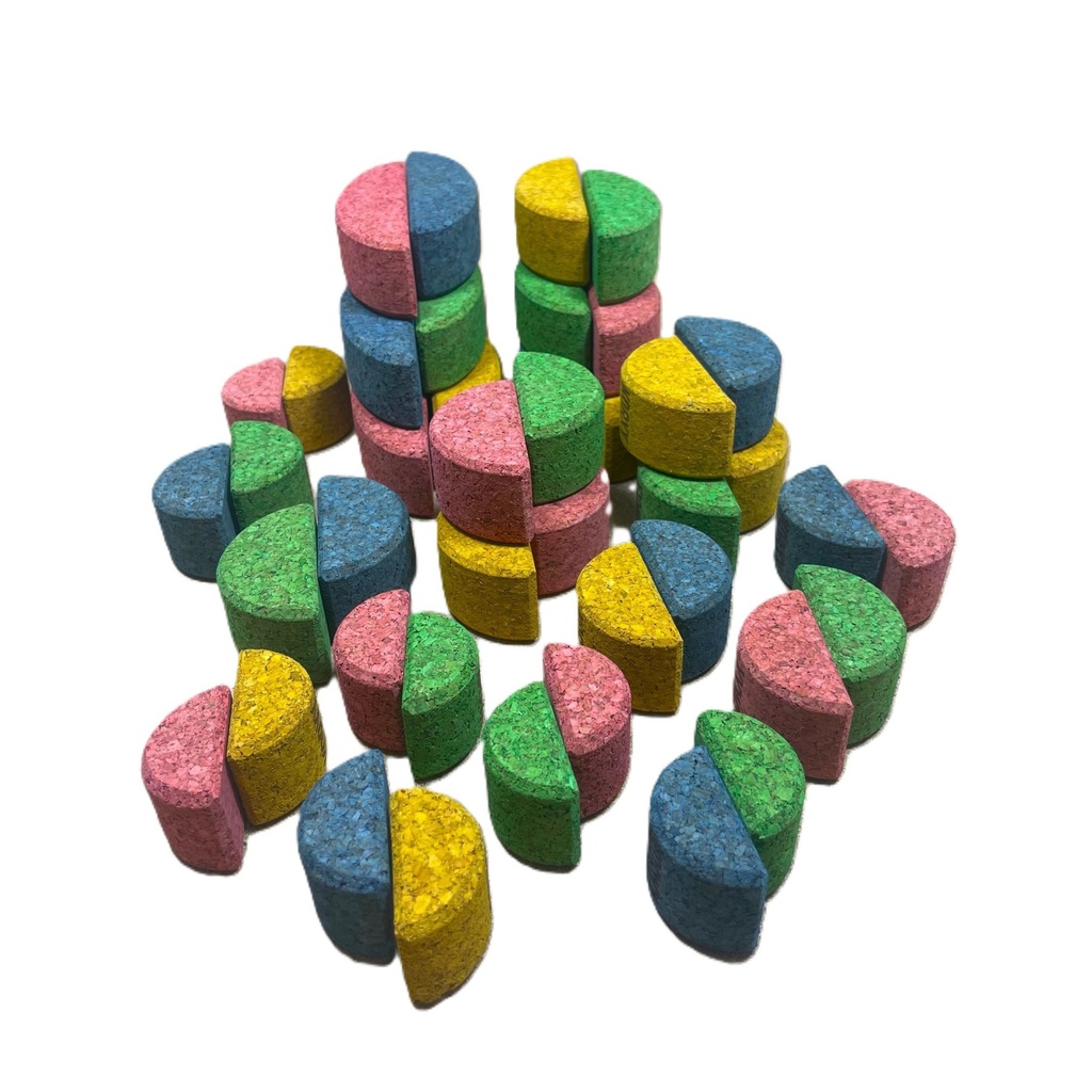 Korkbausteine - 42er Bunte Halbe