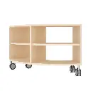 Viertelkreis-Regal 44 cm - 1 Boden & 4 Fächer - mit Feststellrollen