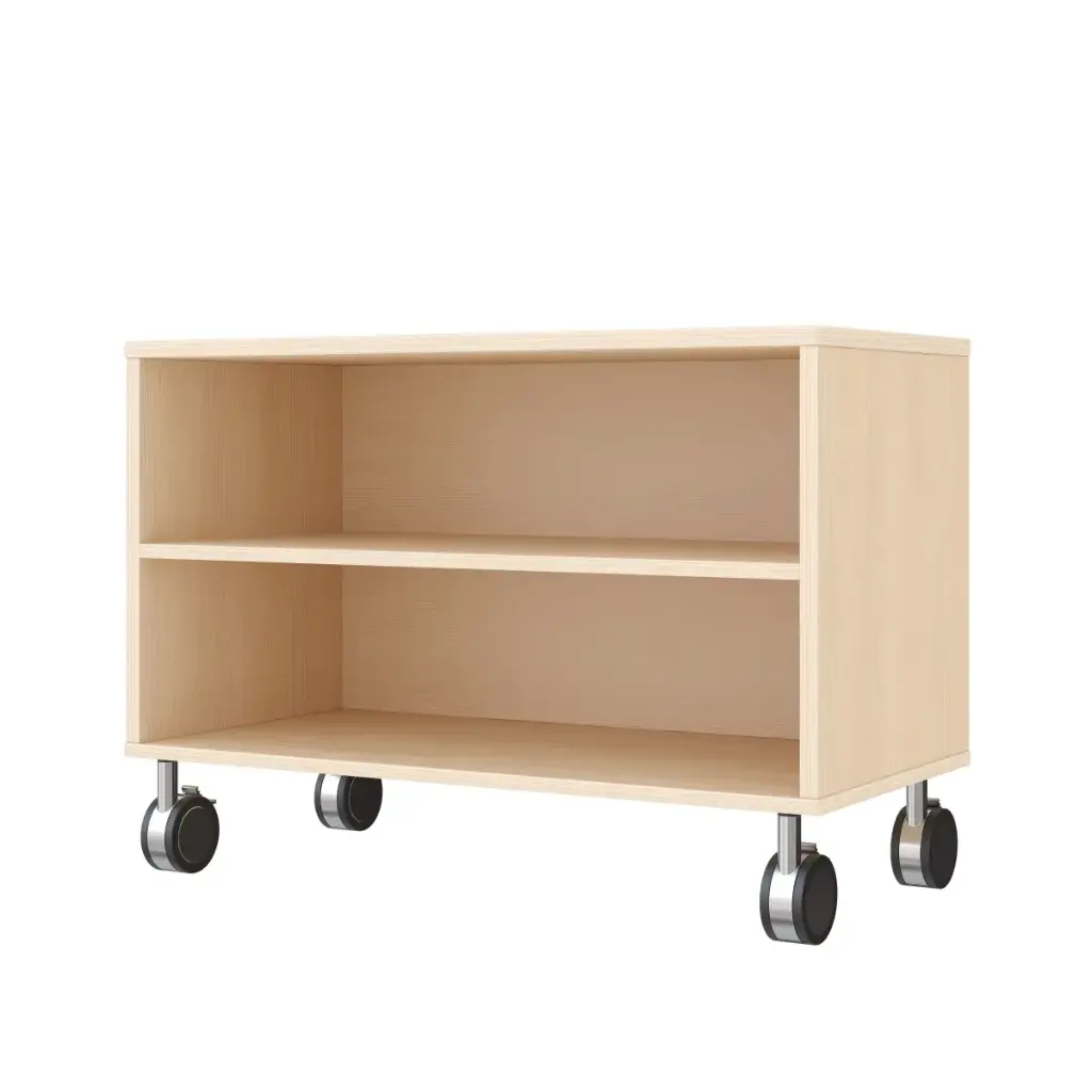 Regalschrank 44 cm - 2 Fächer, mit Feststellrollen
