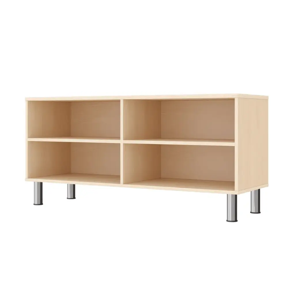 Doppel-Regalschrank 44cm - 4 Fächer, mit höhenverstellbaren Sockelfüßen