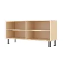 Doppel-Regalschrank 44cm - 4 Fächer, mit höhenverstellbaren Sockelfüßen