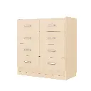 Regalschrank 79 cm - 8 Schubladen, mit Holzsockel